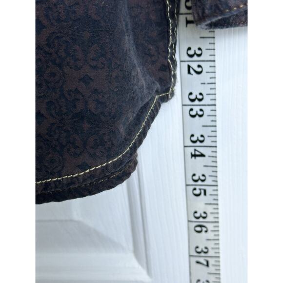 Rancho Estancia Western Floral Pearl Snap Shirt Gray Blue Mens Cowboy Rodeo XXL - Picture 6 of 8